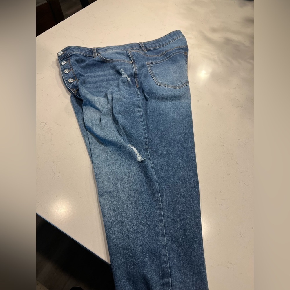 Madden NYC Distressed Skinny Jeans Blue - Picture 10 of 11